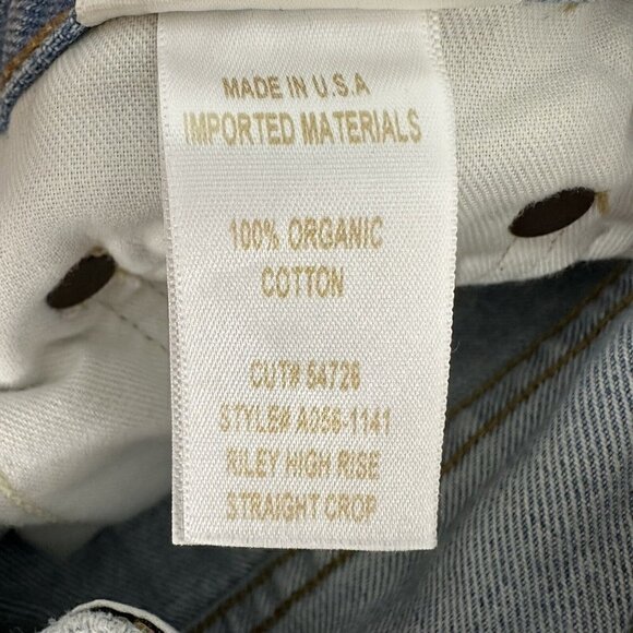 Agolde Riley High Rise Straight Crop Jeans Size 23 Clear Skies A056-1141 - Picture 4 of 12